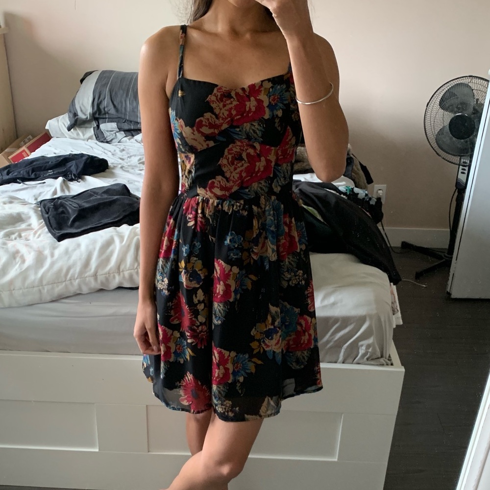 Black floral dress